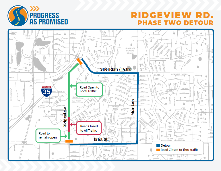 Ridgeview Detour Map