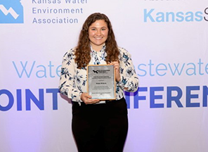 elena holding lab analyst award