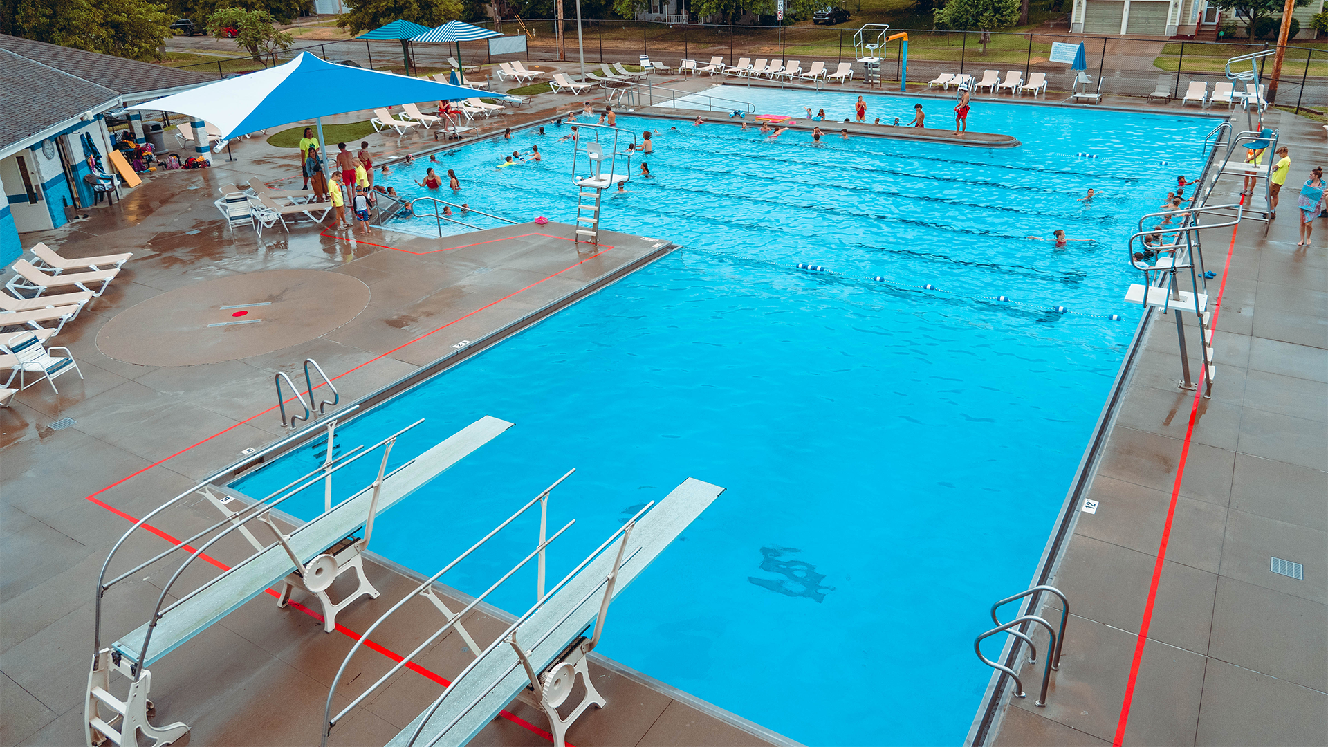 A aerial image of Mill Creek Pool