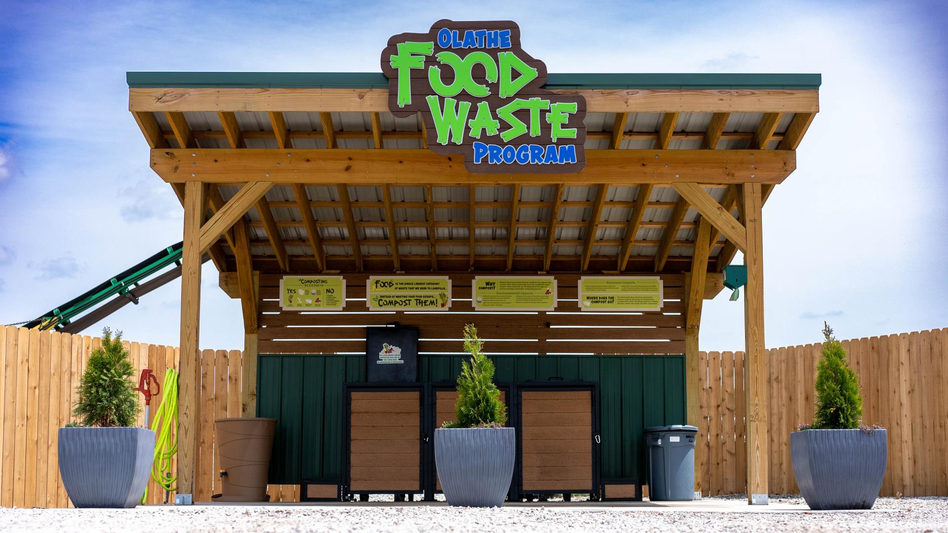 The Olathe Food Waste Program drop-off site at 1100 N Hedge Lane