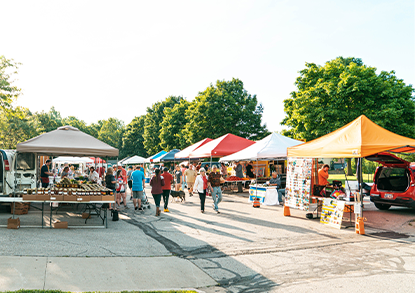 Tents lined up for the Olathe Farmers Market