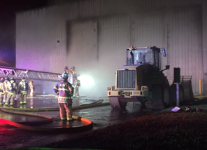 firemen working at transfer station