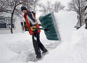 man shoveling snow